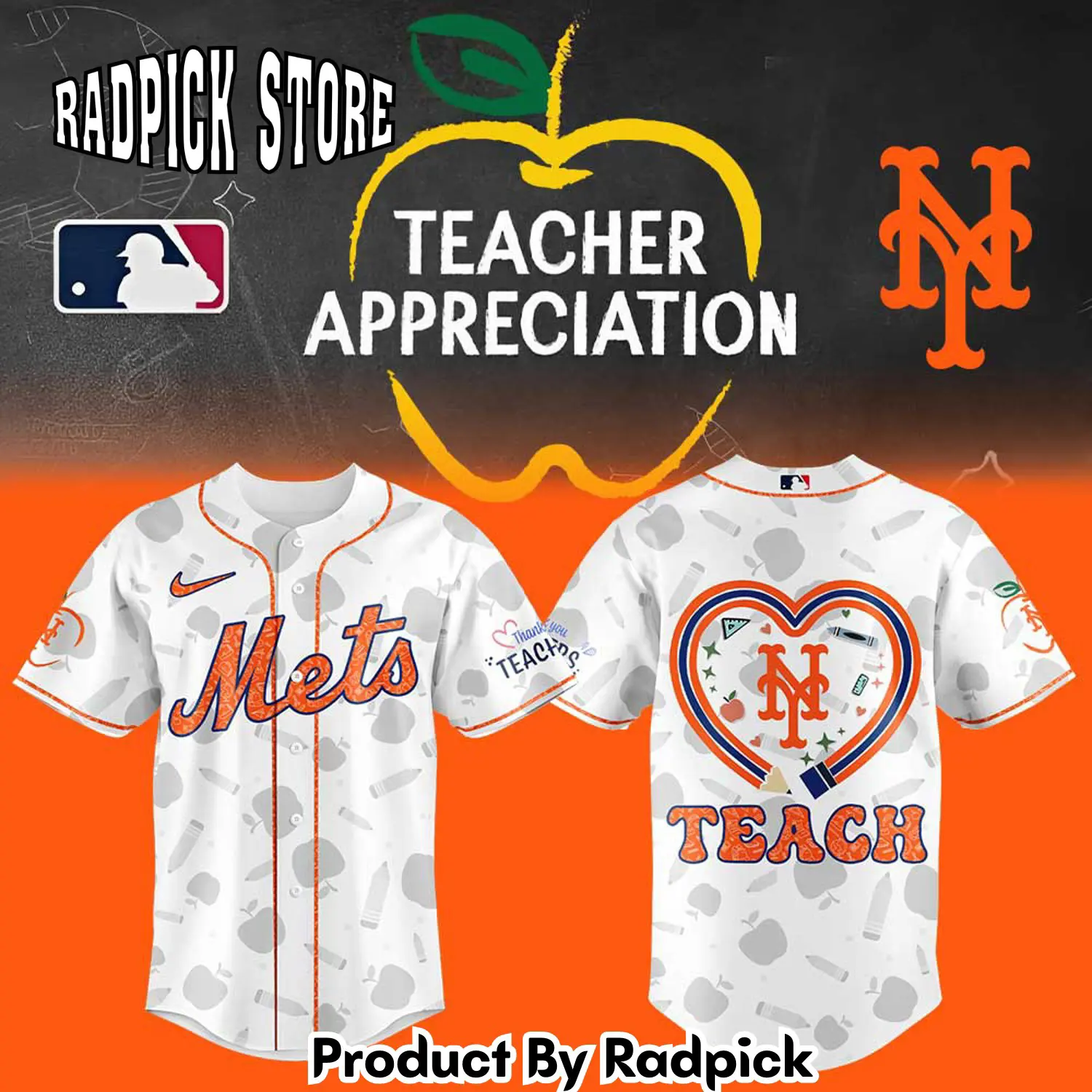 Radpick new york mets teacher appreciation v2 baseball jersey rp127245